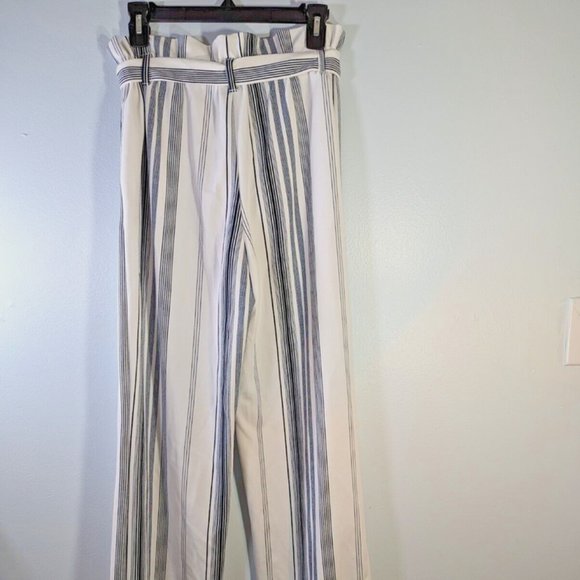 Eclipse Paperbag Pant Elasticized Wasitband with Belt Striped Wide Leg S… - Picture 1 of 6